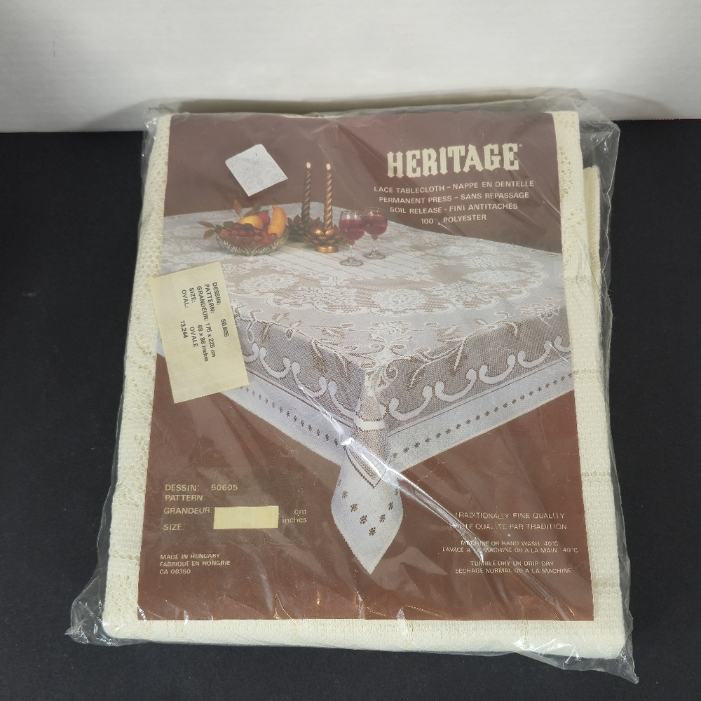 Vintage Heritage Lace Tablecloth 68x88 New In Package